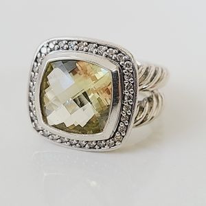 David Yurman Albion 11mm Lemon Citrine Diamond Rin
